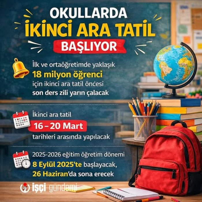 18 milyon &ouml;ğrenci i&ccedil;in ara tatil yarın başlıyor
