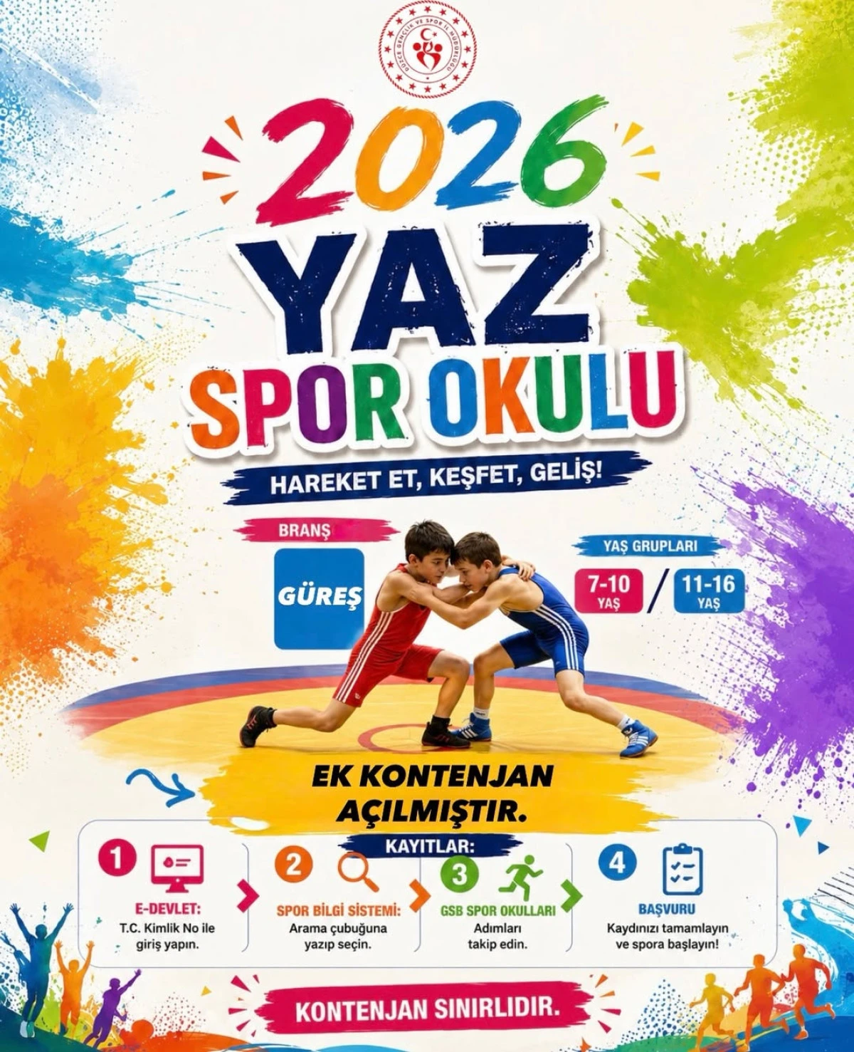 2026 Yaz Spor Okulları G&uuml;reş Branşı i&ccedil;in ek kontenjan a&ccedil;ılmıştır!