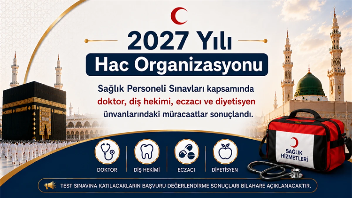 2027 Yılı Hac Organizasyonu Sağlık Personeli Sınavları a&ccedil;ıklandı