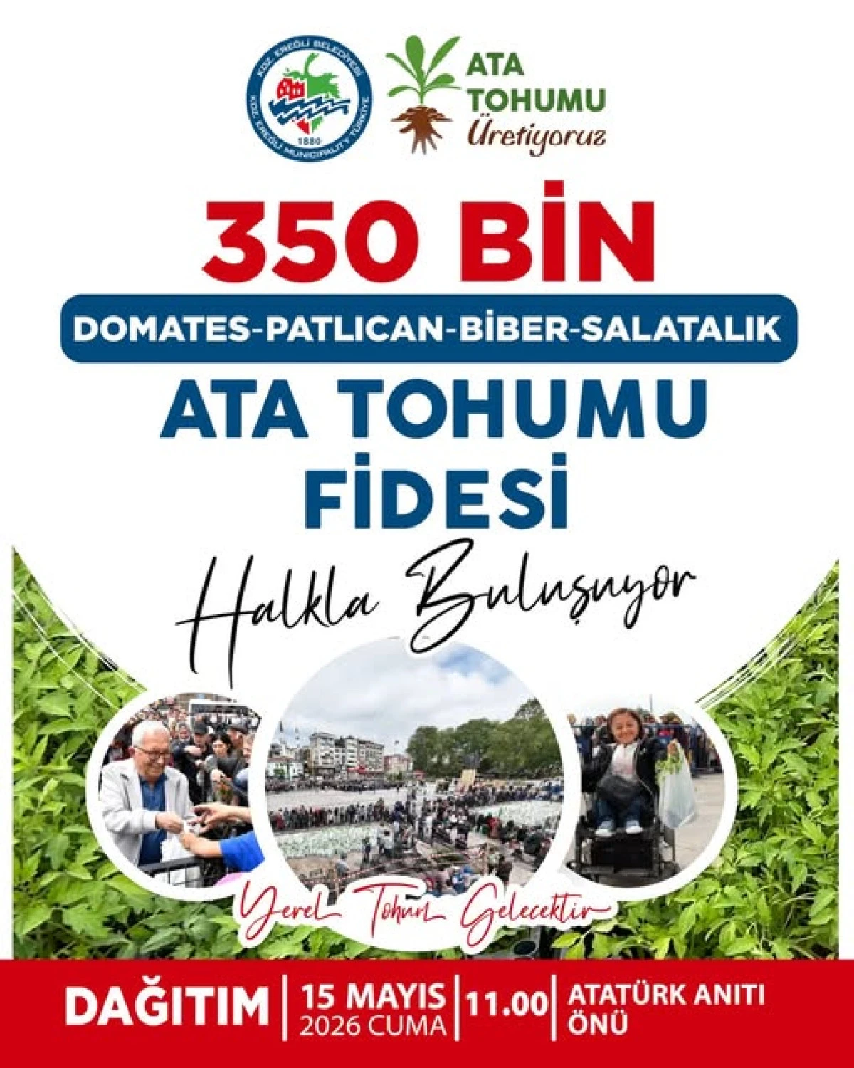 350 BİN ATA TOHUMU FİDESİNİ HALKLA BULUŞTURUYOR