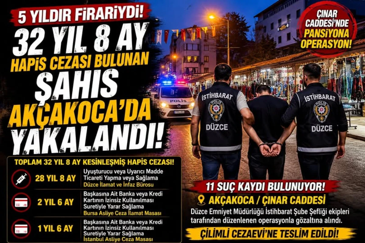5 Yıldır Firariydi  Ak&ccedil;akoca&rsquo;da Yakalandı