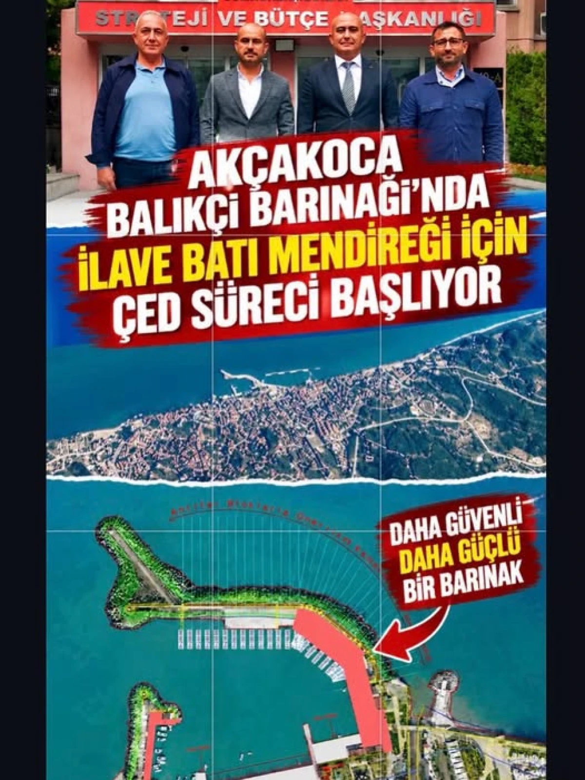 Ak&ccedil;akoca Balık&ccedil;ı Barınağı&rsquo;nda ilave batı mendireği i&ccedil;in &Ccedil;ED s&uuml;reci başlıyor