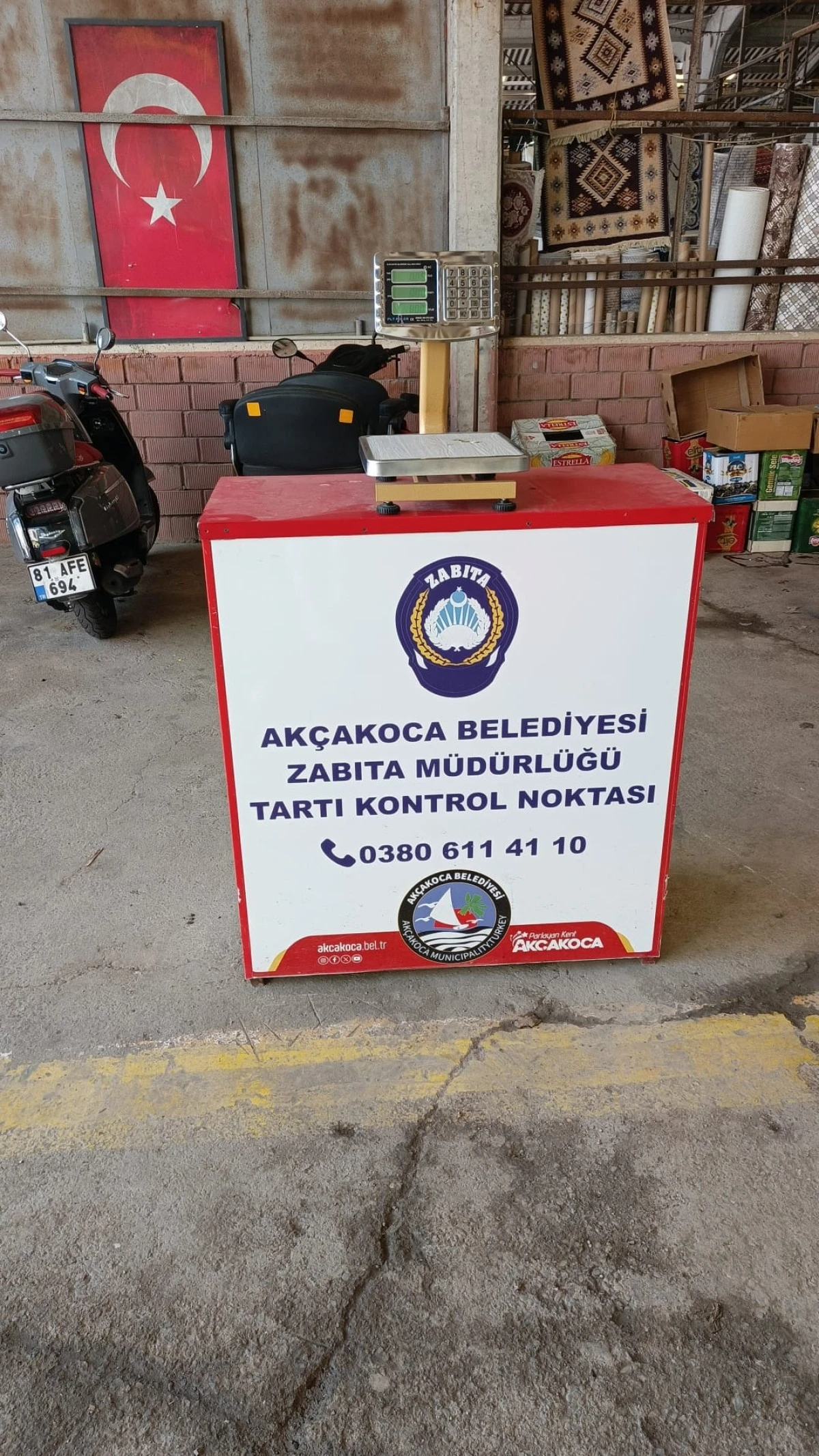 AK&Ccedil;AKOCA SALI PAZARINA KONTROL TARTISI YERLEŞTİRİLDİ