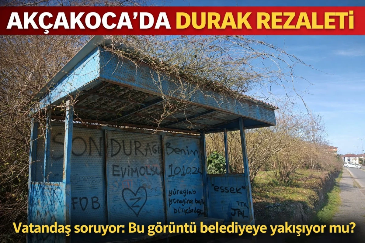 Ak&ccedil;akoca&rsquo;da Durak Rezaleti: Vatandaş Tepkili
