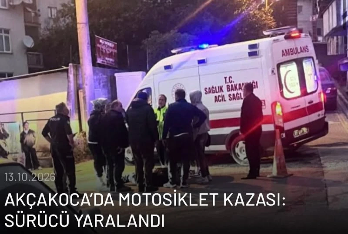AK&Ccedil;AKOCA&rsquo;DA MOTOSİKLET KAZASI: S&Uuml;R&Uuml;C&Uuml; YARALANDI