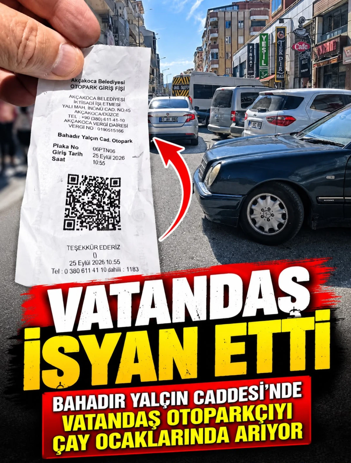 AK&Ccedil;AKOCA&rsquo;DA OTOPARK TEPKİSİ: