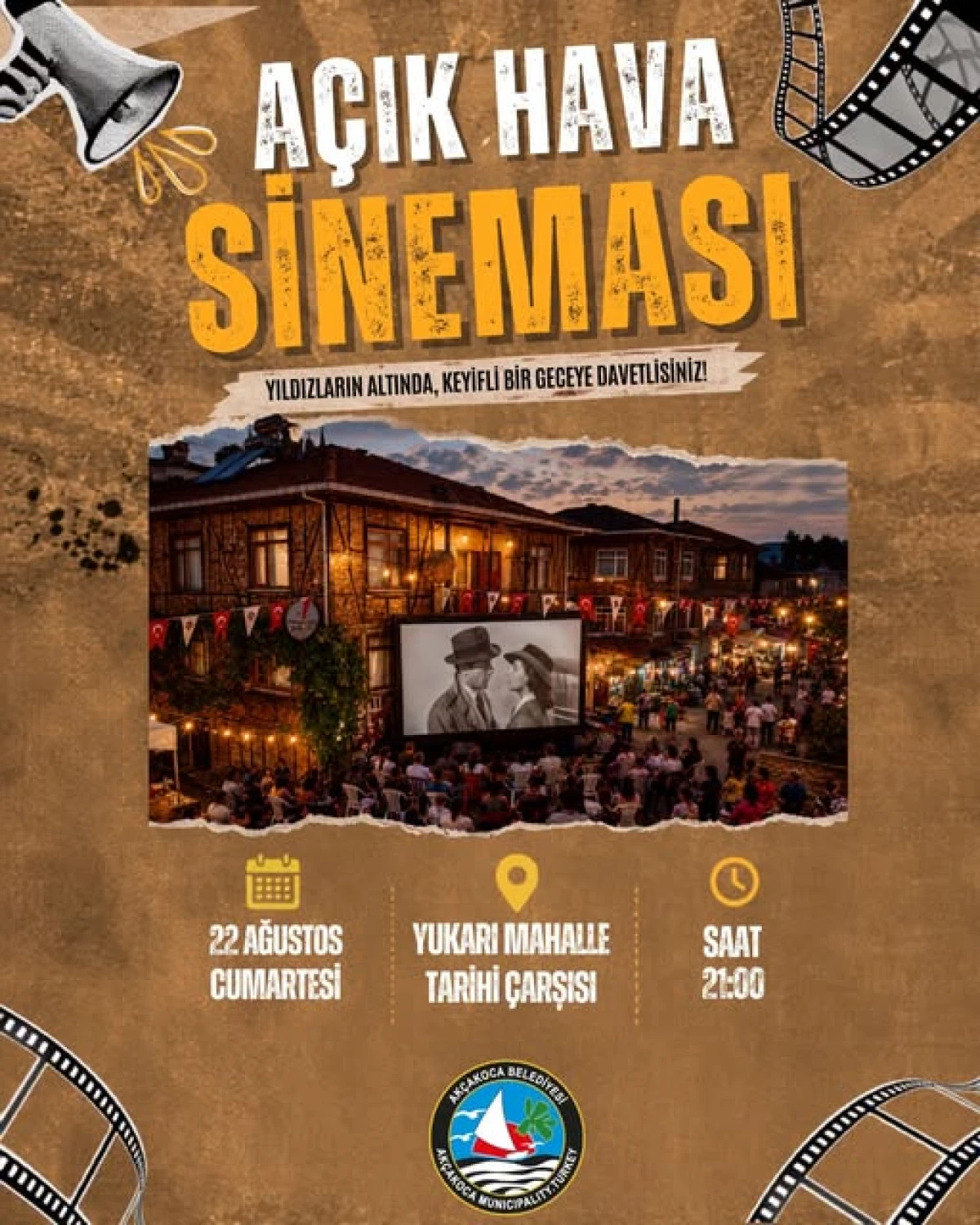 Ak&ccedil;akoca&rsquo;da Tarihi Atmosferde Sinema Keyfi