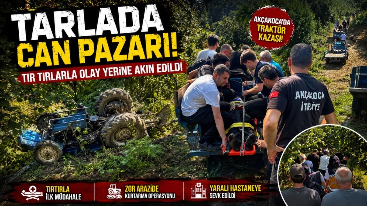 AK&Ccedil;AKOCA&rsquo;DA TRAKT&Ouml;R KAZASI: S&Uuml;R&Uuml;C&Uuml; YARALANDI&hellip;
