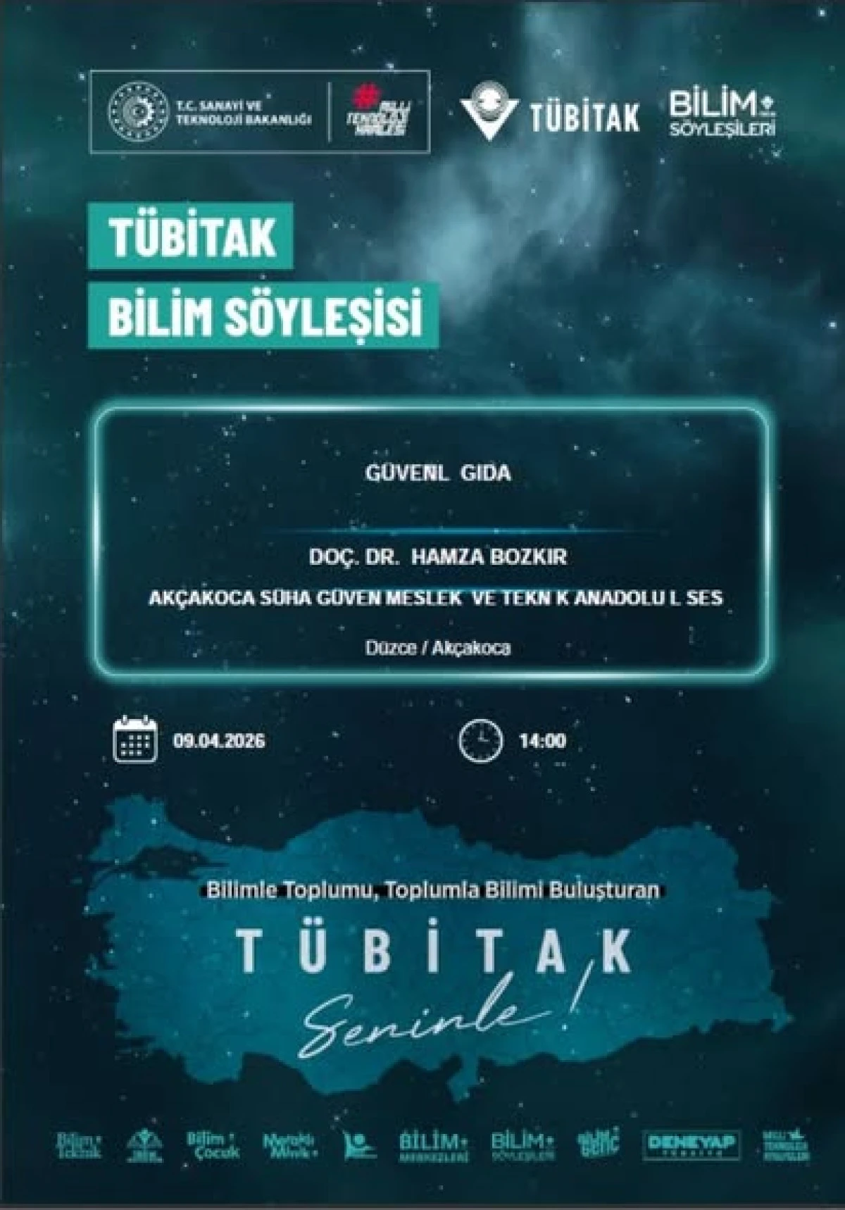Ak&ccedil;akoca&rsquo;da T&Uuml;BİTAK Bilim S&ouml;yleşisi Yoğun İlgi G&ouml;rd&uuml;
