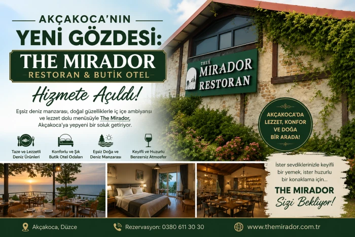 Ak&ccedil;akoca&rsquo;nın Yeni G&ouml;zdesi: The Mirador Restoran ve  Butik Otel Hizmete A&ccedil;ıldı
