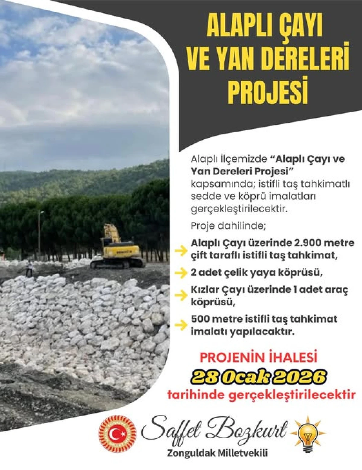 ALAPLI ÇAYI PROJESİ BAŞLIYOR. 