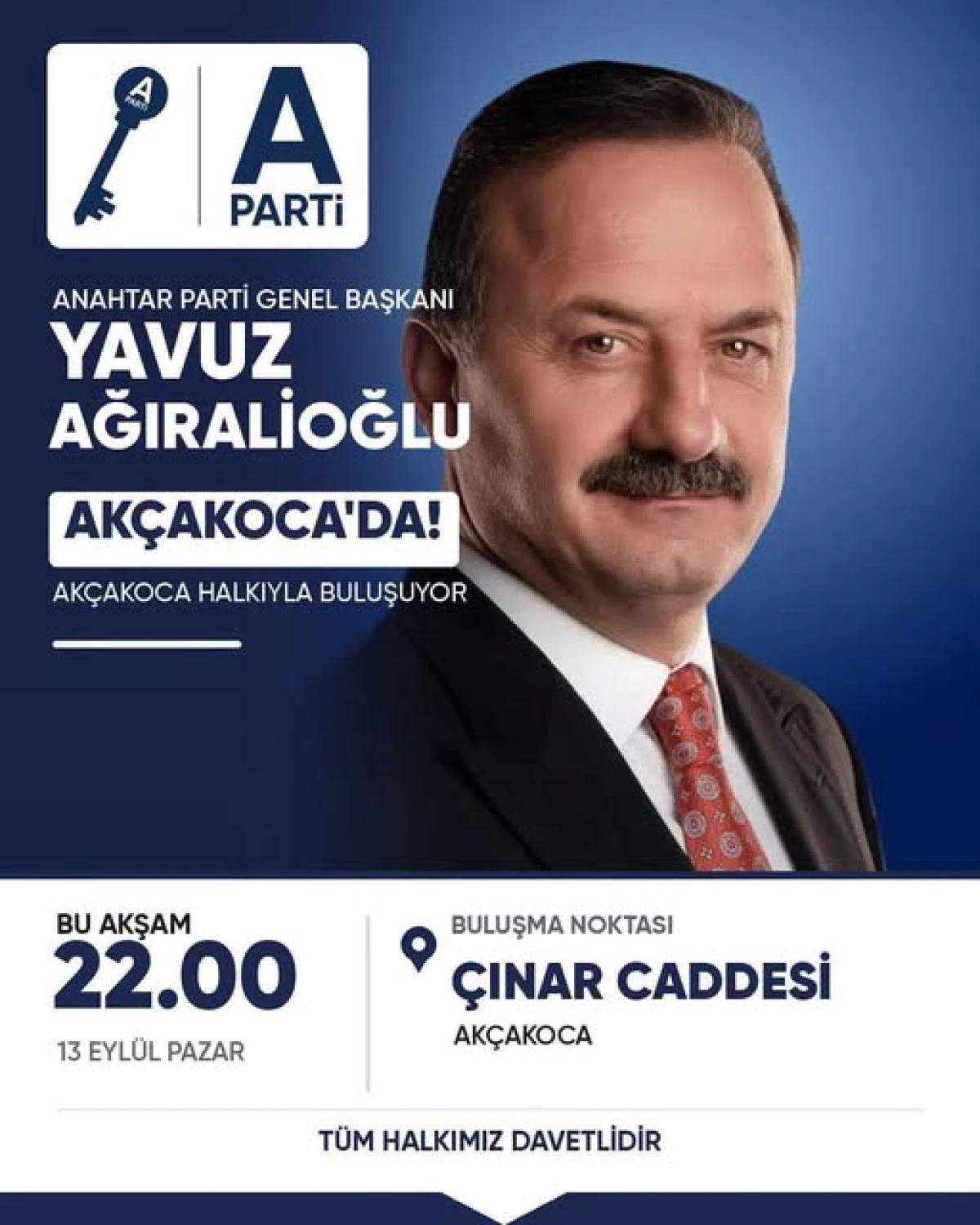 Anahtar Parti Genel Başkanı Yavuz Ağıralioğlu Ak&ccedil;akoca&rsquo;da Vatandaşlarla Buluşuyor