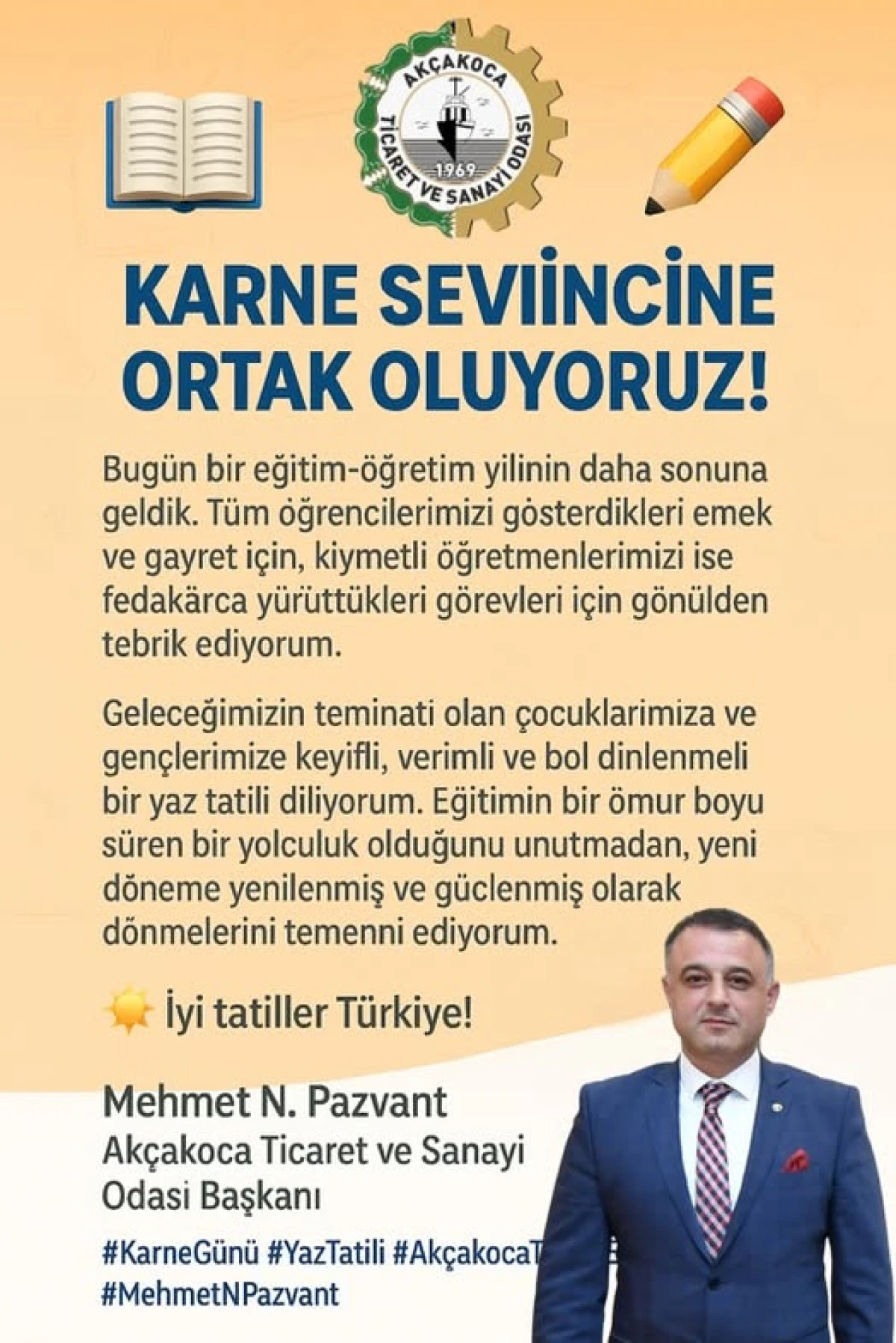 ATSO BAŞKANI PAZVANT TAN KARNE MESAJI