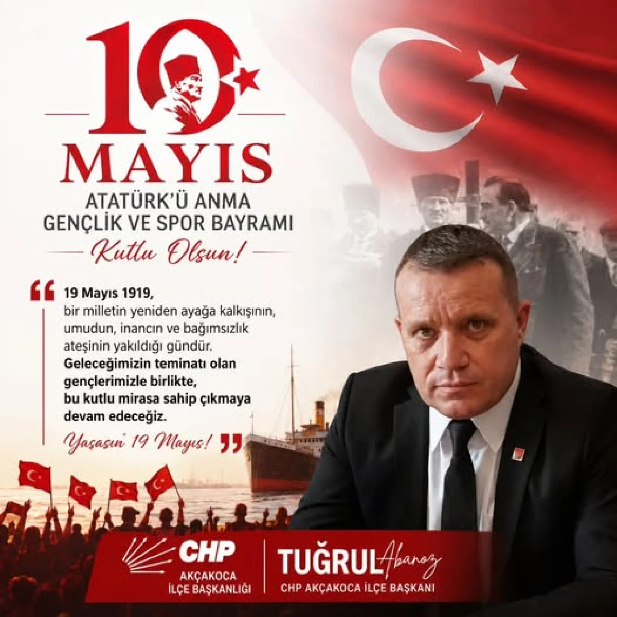 Başkan Abanoz &ldquo;Onurlu ve kutsal bir kurtuluş m&uuml;cadelesinin başlangı&ccedil; g&uuml;n&uuml;ndeyiz