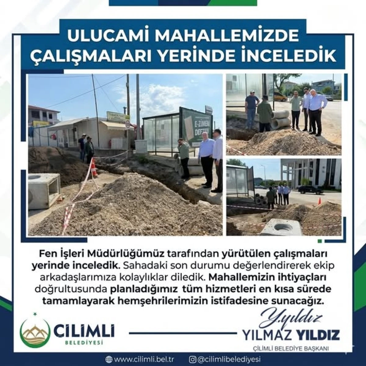 BAŞKAN YILDIZ  "HİZMETLERİ EN KISA S&Uuml;REDE TAMAMLAYACAĞIZ"