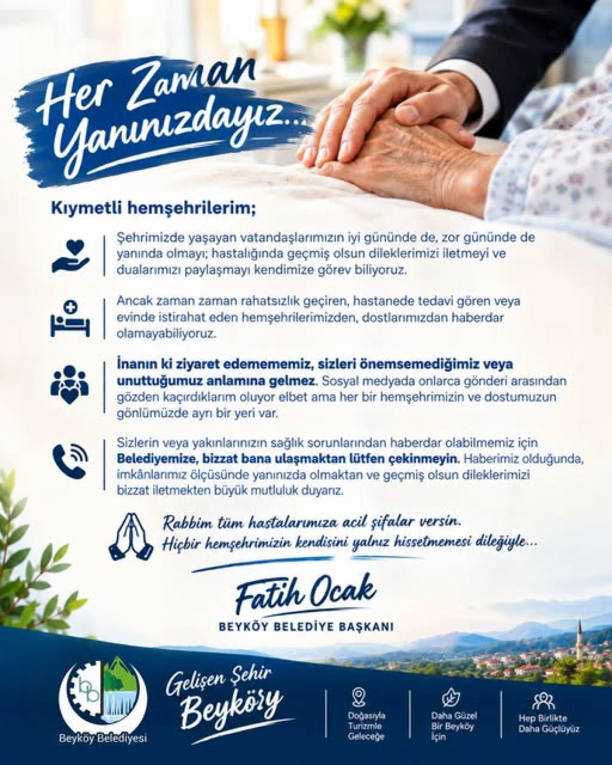 Beyk&ouml;y Belediye Başkanı Fatih Ocak'tan Anlamlı &Ccedil;ağrı: "