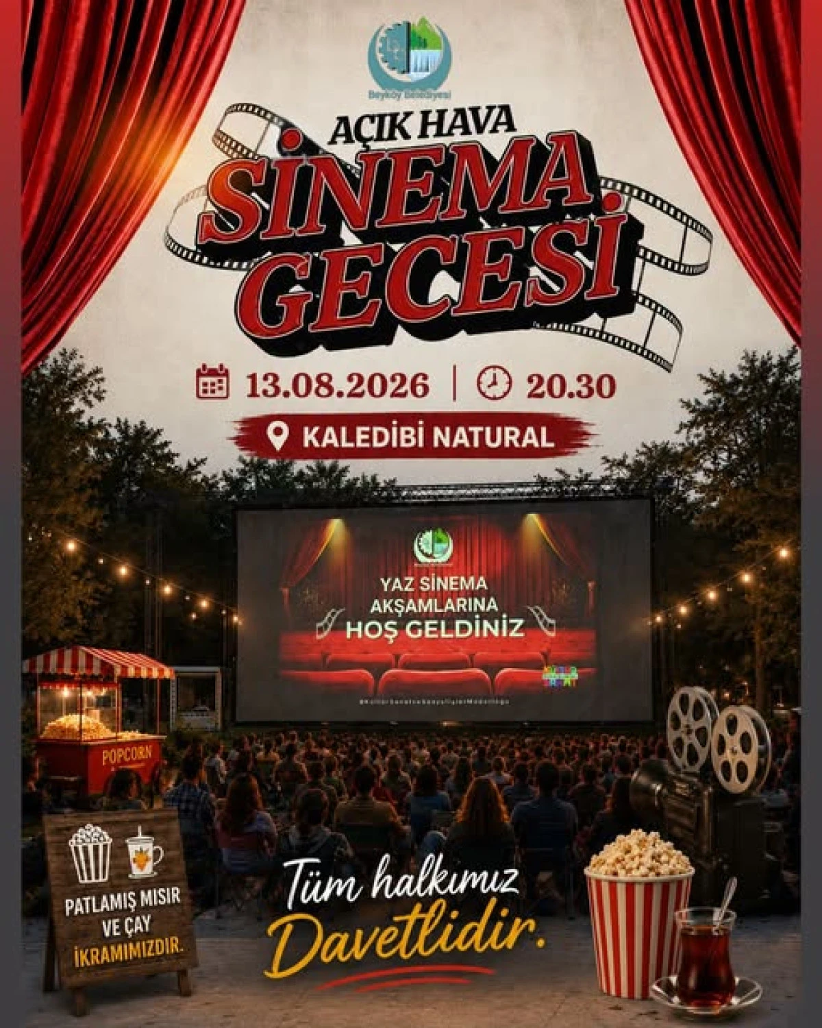 Beyk&ouml;y&rsquo;de A&ccedil;ık Hava Sinema Gecesi Heyecanı Başlıyor