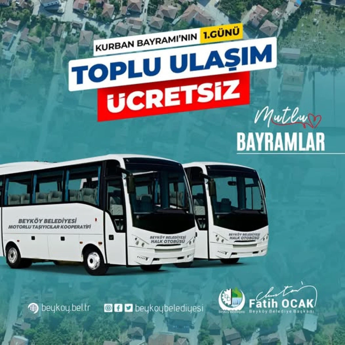 BEYK&Ouml;Y&rsquo;DE BAYRAMIN İLK G&Uuml;N&Uuml; ULAŞIM &Uuml;CRETSİZ!