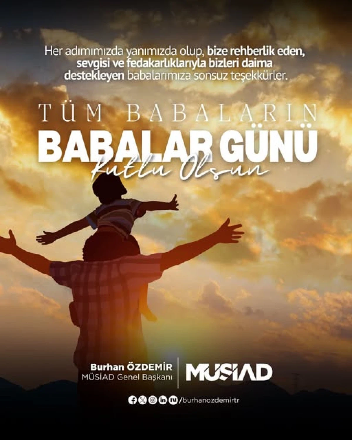BURHAN &Ouml;ZDEMİR DEN  BABALAR G&Uuml;N&Uuml; MESAJI