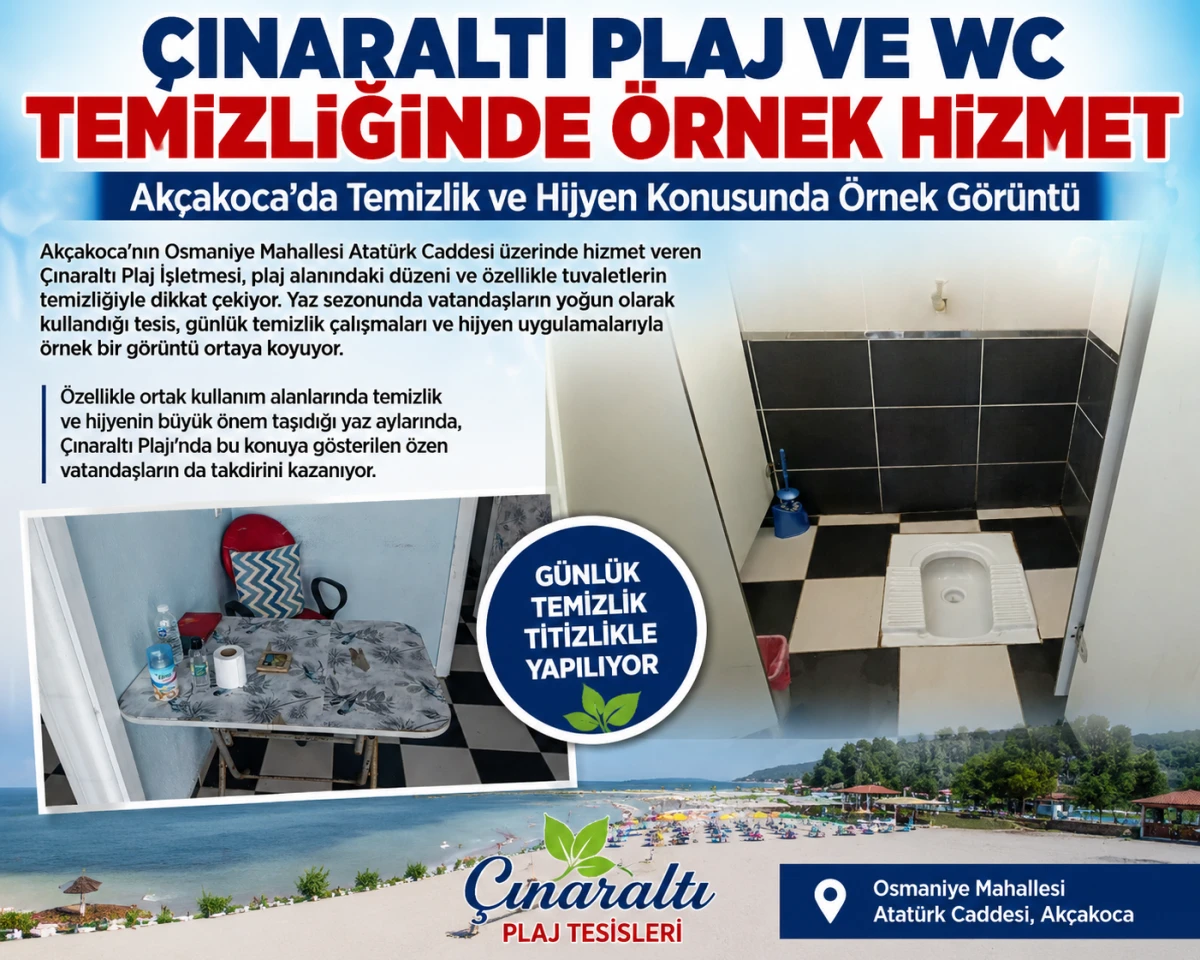 (G&ouml;r&uuml;nt&uuml;l&uuml;) &Ccedil;INARALTI PLAJ VE WC TEMİZLİĞİNDE &Ouml;RNEK HİZMET