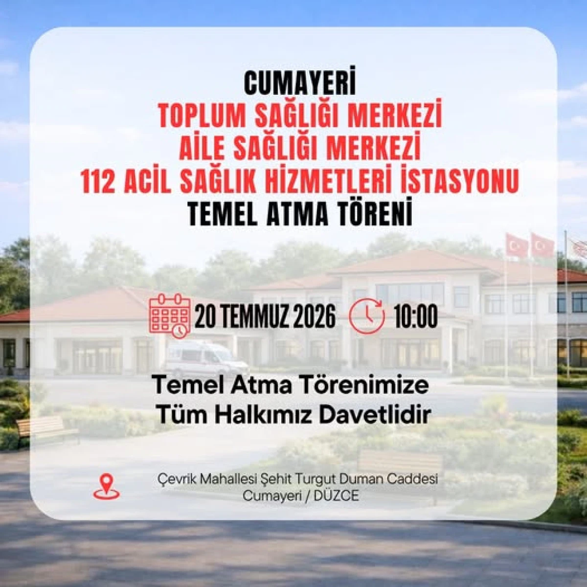 Cumayeri Toplum Sağlığı Merkezi Geliyor
