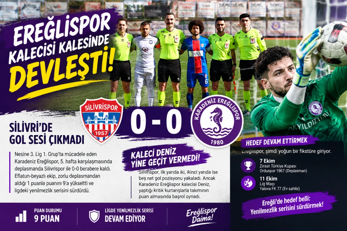 DENİZ DUVAR &Ouml;RD&Uuml;, EREĞLİSPOR 1 PUANI KAPTI!
