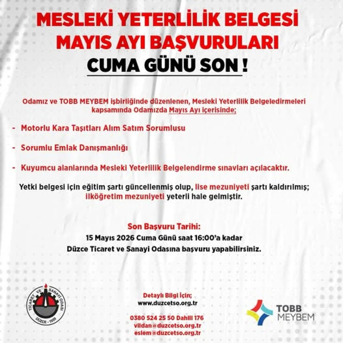 DİKKAT CUMA G&Uuml;N SON G&Uuml;N