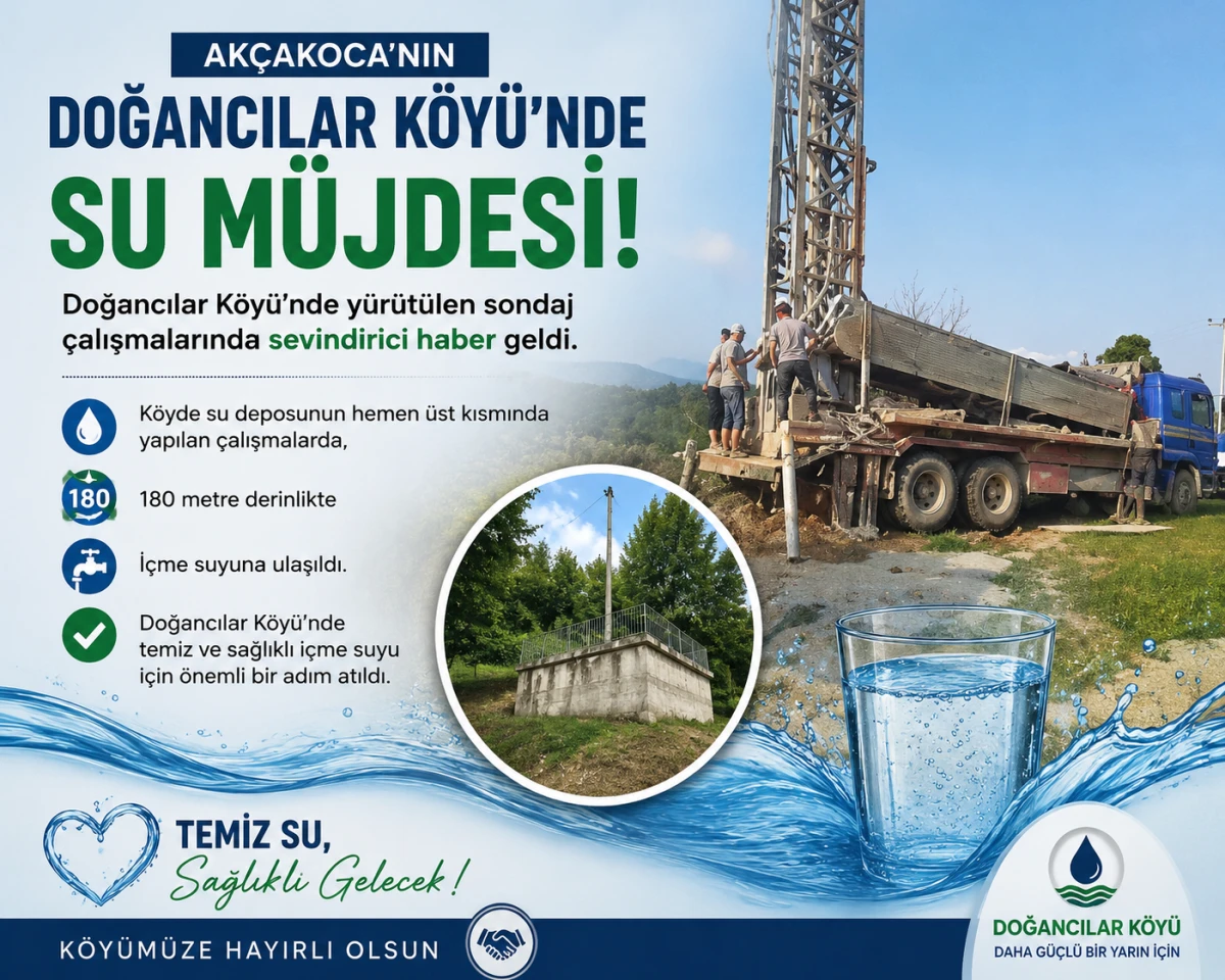 DOĞANCILAR K&Ouml;Y&Uuml;&rsquo;NDE SU M&Uuml;JDESİ! 180 METREDEN İ&Ccedil;ME SUYU &Ccedil;IKTI