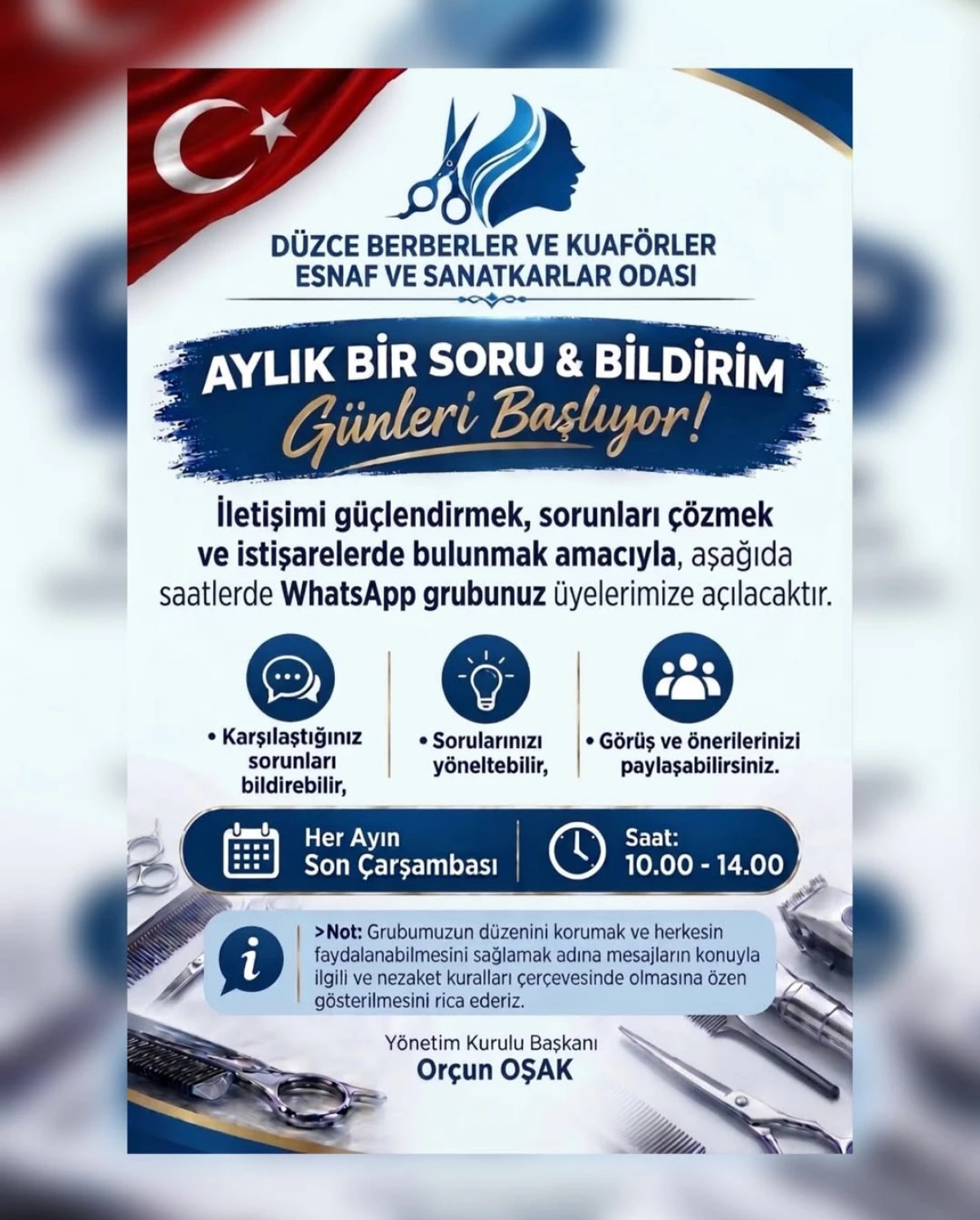 D&Uuml;ZCE BERBERLER VE KUAF&Ouml;RLER ODASI&rsquo;NDAN YENİ UYGULAMA