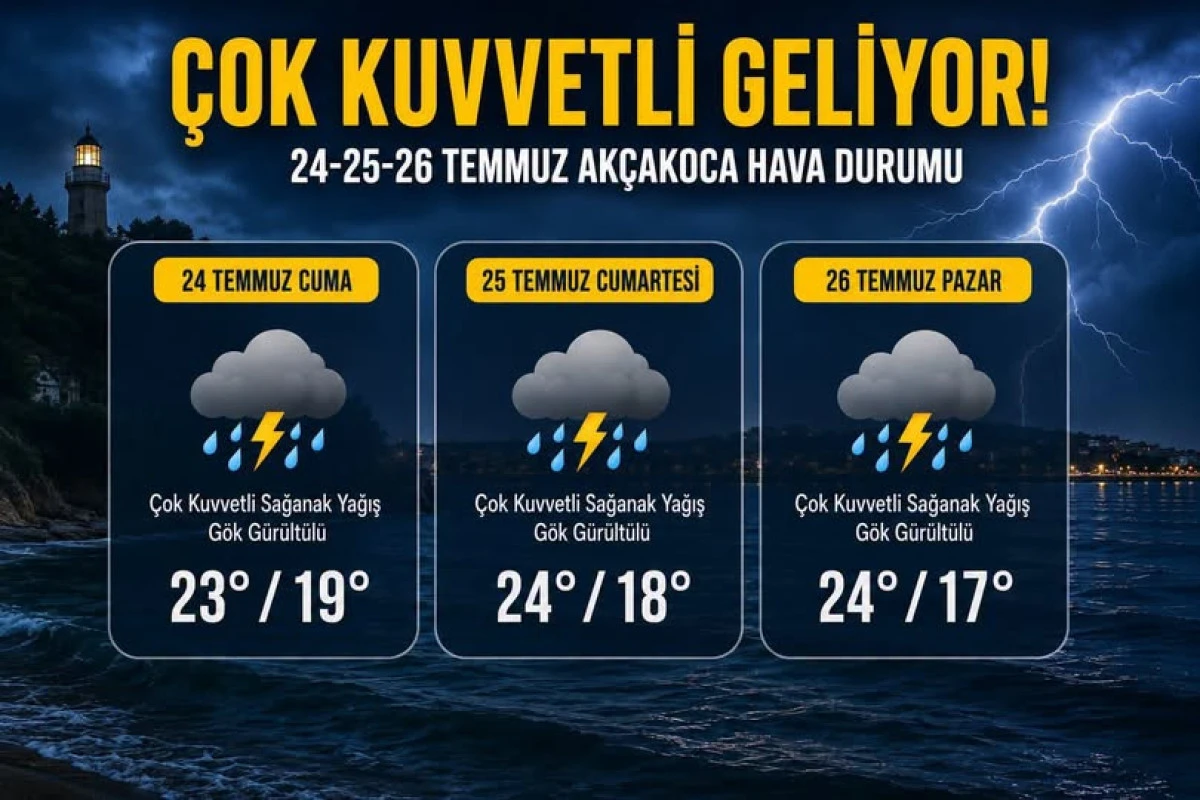 D&uuml;zce  i&ccedil;in kritik uyarı! 4 g&uuml;n s&uuml;recek kuvvetli sağanak ve sel tehdidi!