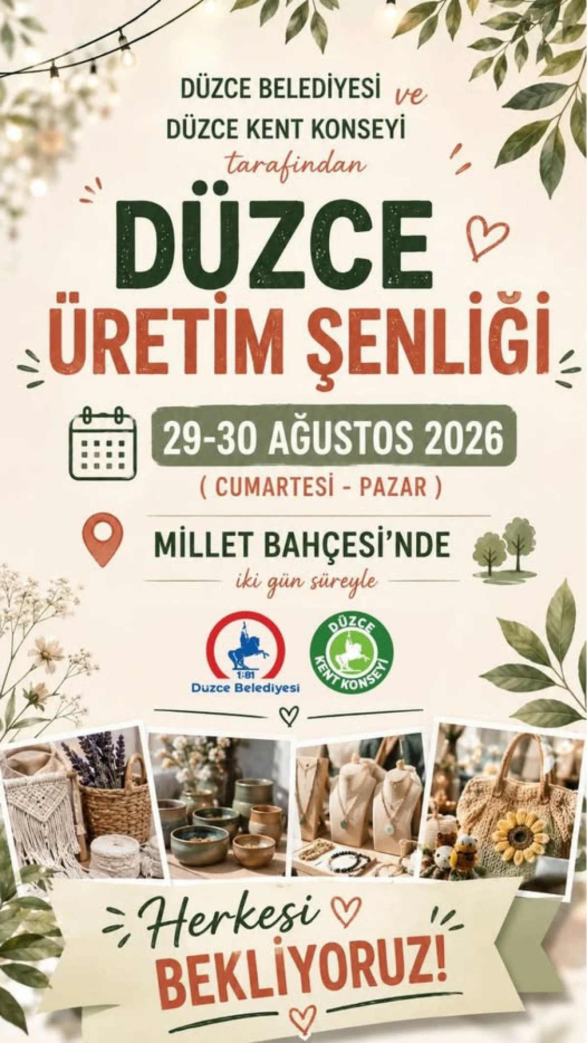 &ldquo;D&uuml;zce &Uuml;retim Şenliği&rdquo;, 29-30 Ağustos 2026 Cumartesi ve Pazar g&uuml;nleri Millet Bah&ccedil;esi&rsquo;nde 