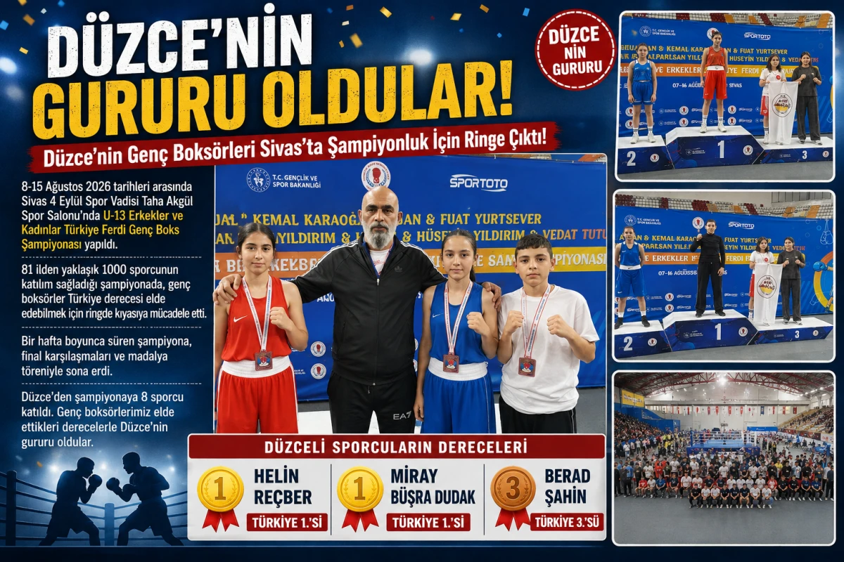 D&uuml;zce&rsquo;nin Gen&ccedil; Boks&ouml;rleri Sivas&rsquo;ta Şampiyonluk İ&ccedil;in Ringe &Ccedil;ıktı