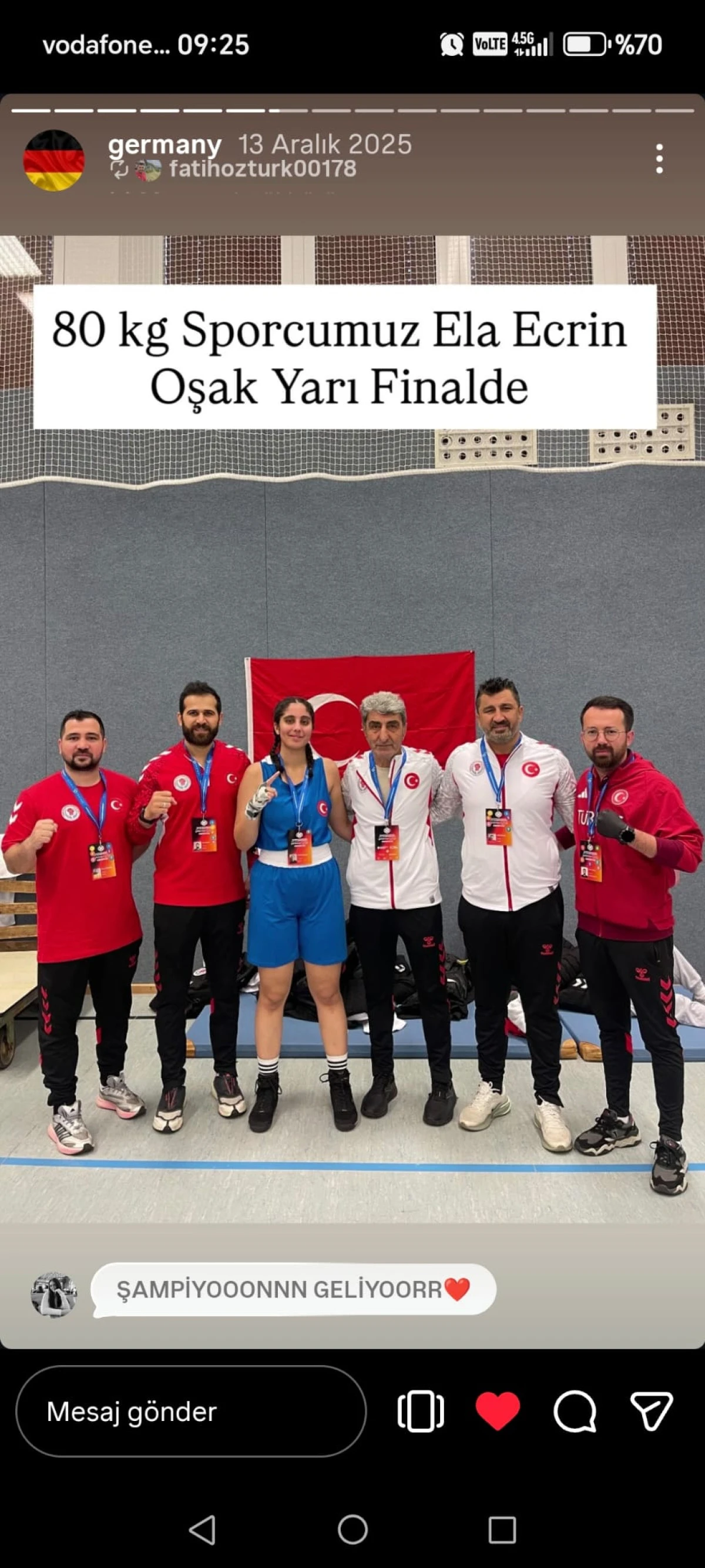 D&uuml;zce&rsquo;nin Gururu Ela Ecrin Oşak Avrupa&rsquo;da Yarı Finale Y&uuml;kseldi