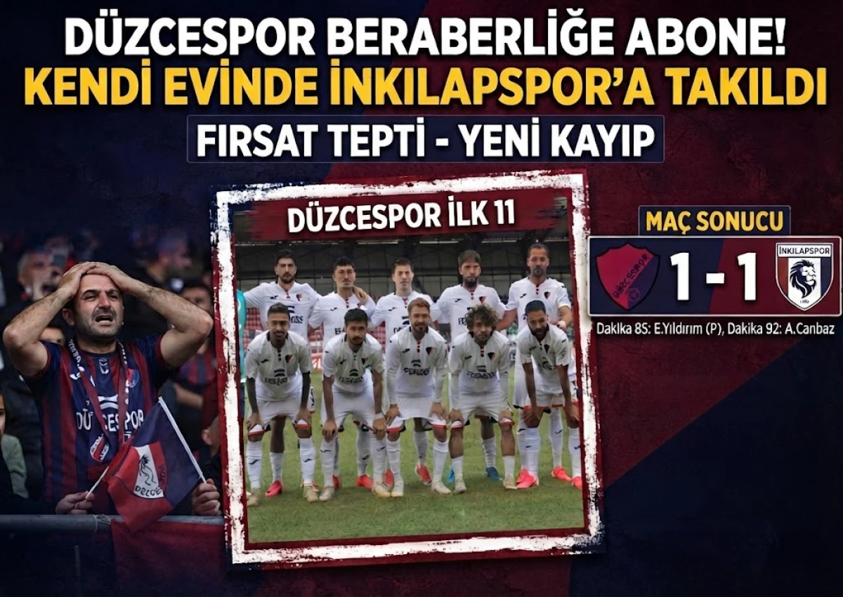 D&Uuml;ZCESPOR BERABERLİĞE ABONE! KENDİ EVİNDE İNKILAPSPOR'A TAKILDI