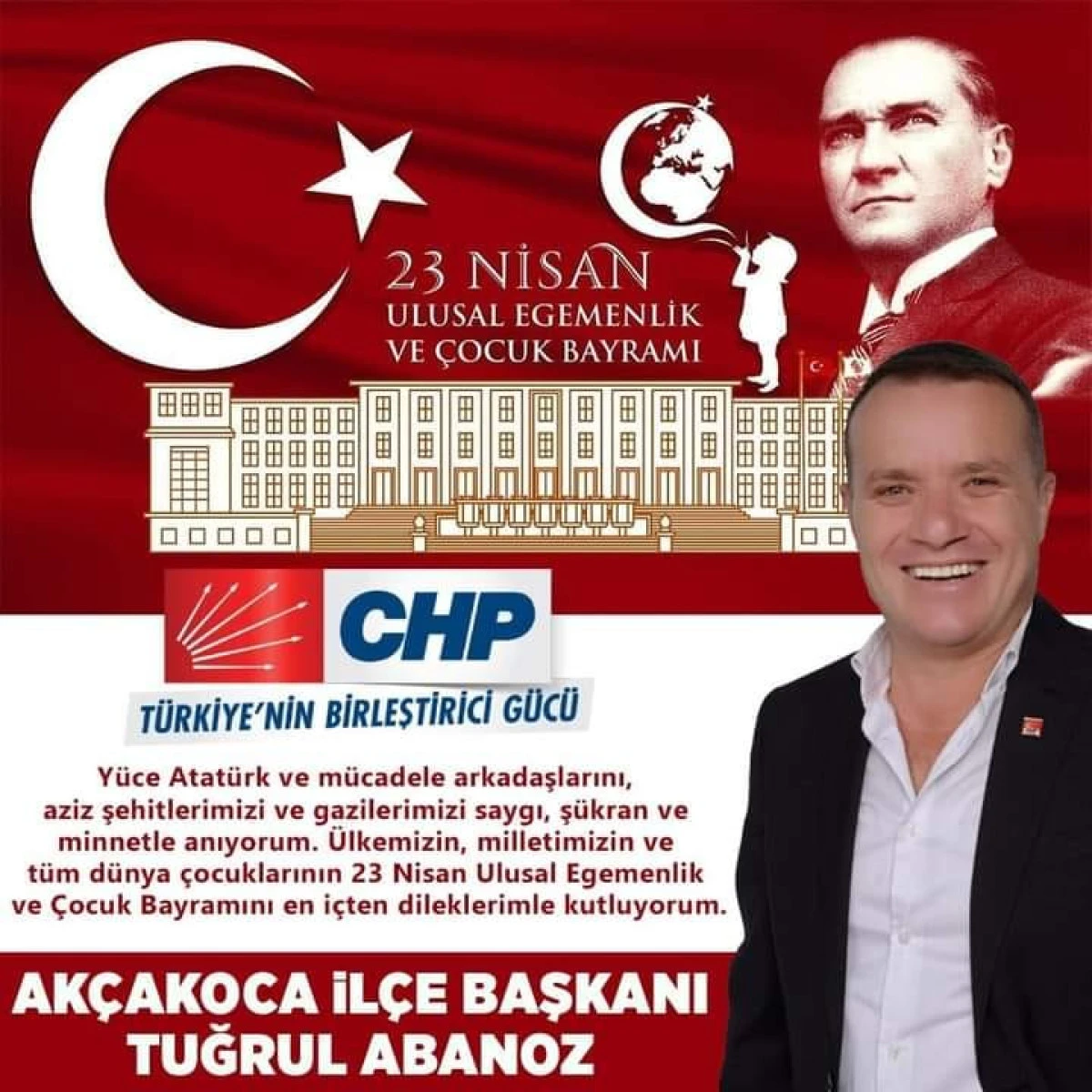 Efsane Başkan Abanoz dan,23 Nisan Ulusal Egemenlik ve &Ccedil;ocuk Bayramı Mesajı
