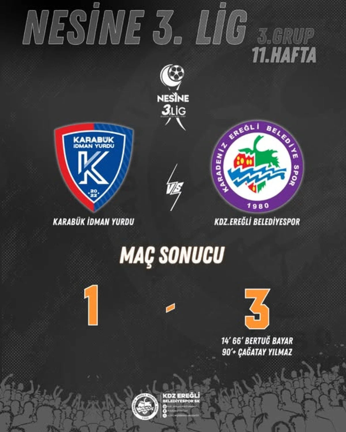 (Görüntülü) EREĞLİ BELEDİYESPOR DEPLASMANDAN ŞEN DÖNDÜ