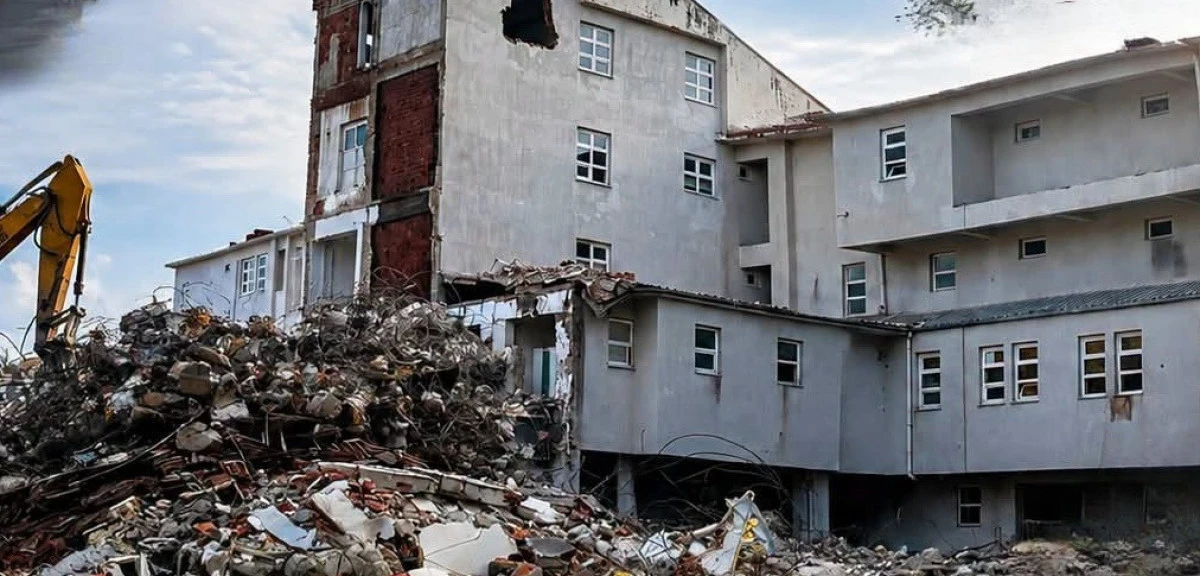 ESKİ AK&Ccedil;AKOCA DEVLET HASTANESİ&rsquo;NDE YIKIM BAŞLADI