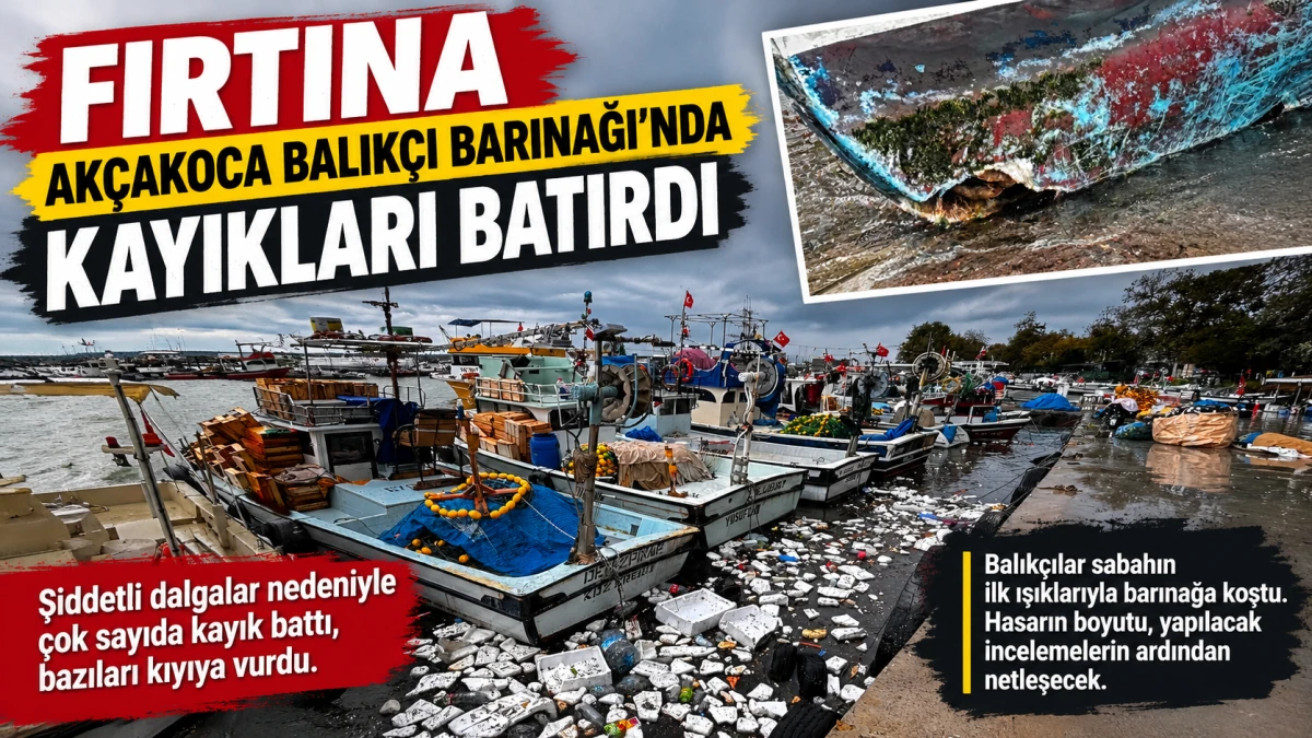 (G&ouml;r&uuml;nt&uuml;l&uuml;) FIRTINA AK&Ccedil;AKOCA BALIK&Ccedil;I BARINAĞI&rsquo;NDA KAYIKLARI BATIRDI