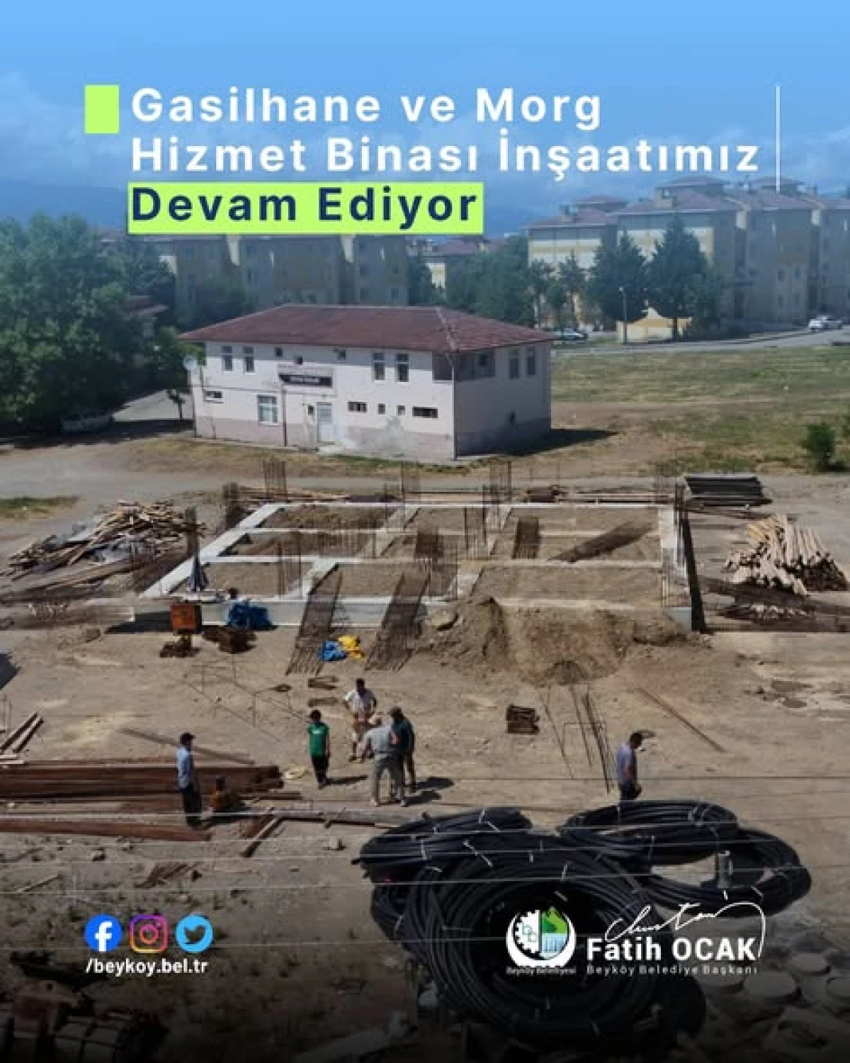 Gasilhane ve Morg Hizmet Binası İnşaatı Devam Ediyor