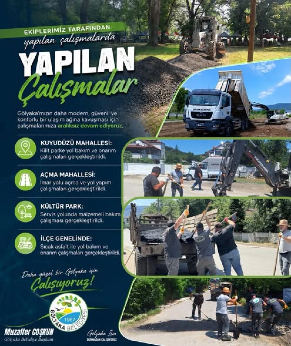 G&ouml;lyaka Belediyesi Ekiplerinden İl&ccedil;e Genelinde Yoğun Mesai