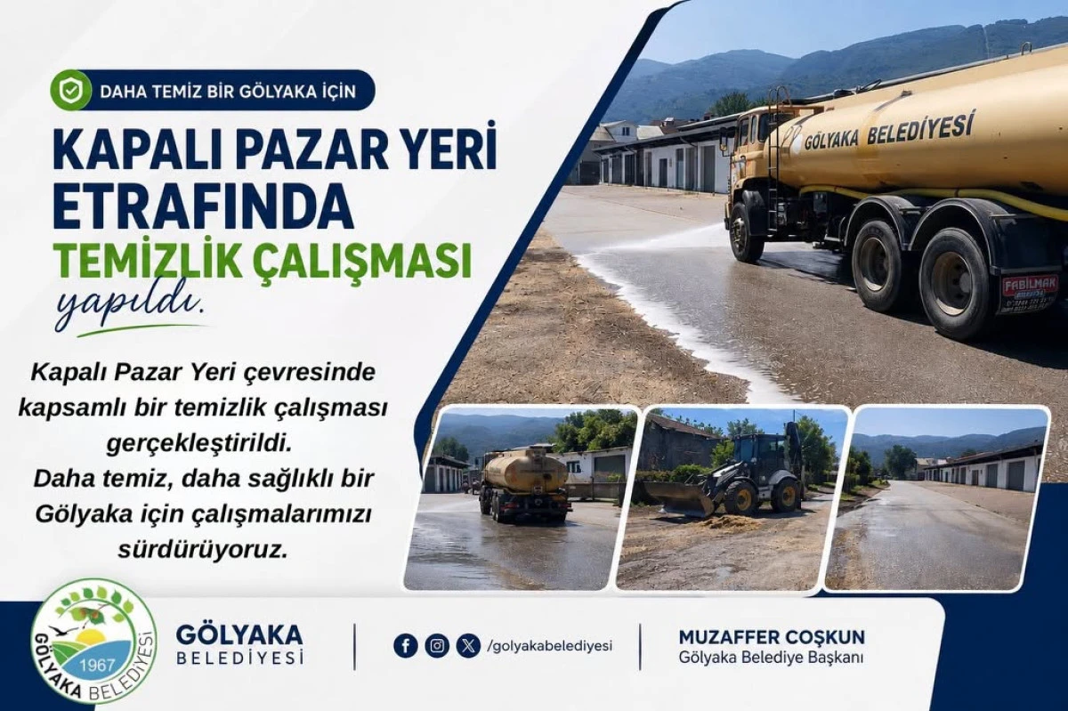 G&ouml;lyaka Belediyesi&rsquo;nden Kapalı Pazar Yeri &Ccedil;evresinde Kapsamlı Temizlik