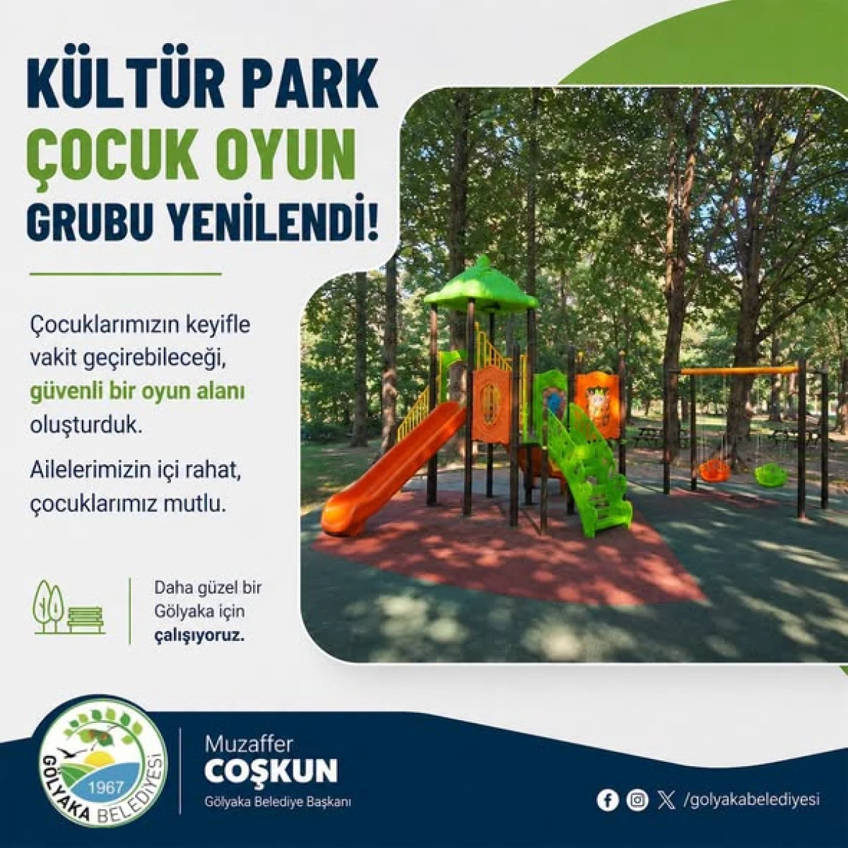 G&ouml;lyaka K&uuml;lt&uuml;r Park&rsquo;taki &Ccedil;ocuk Oyun Grubu Yenilendi