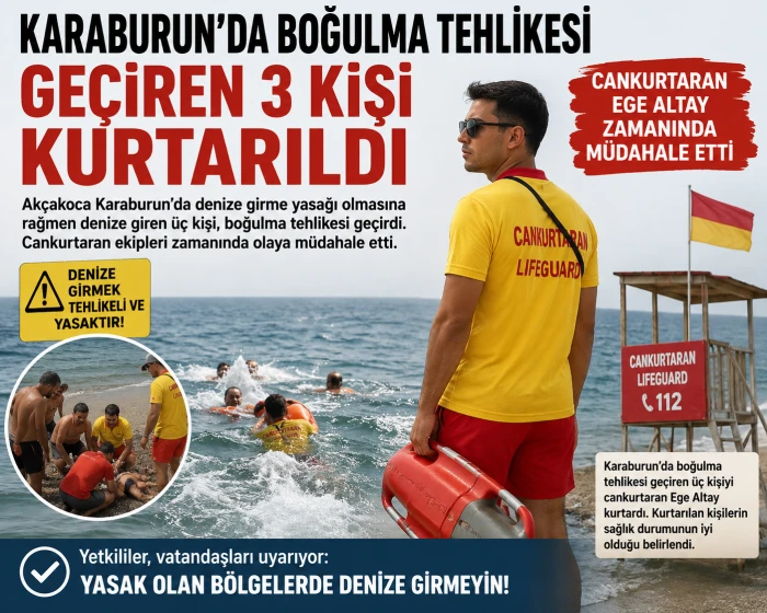(G&ouml;r&uuml;nt&uuml;l&uuml;)  3 KİŞİ BOĞULMA TEHLİKESİ GE&Ccedil;İRDİ