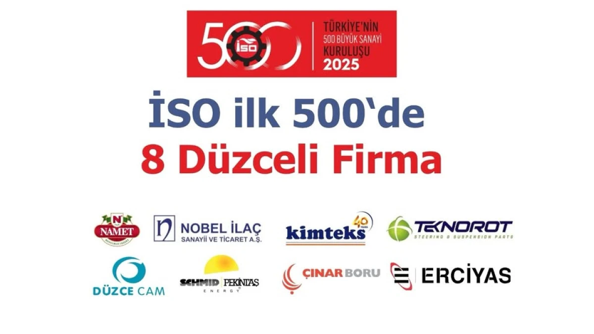 İSO İlk 500&rsquo;de 8 D&uuml;zce Firması Yer Aldı
