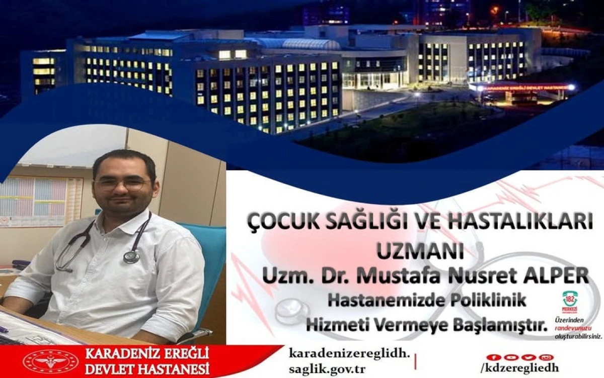 KDZ. EREĞLİ DEVLET HASTANESİ&rsquo;NE YENİ &Ccedil;OCUK SAĞLIĞI VE HASTALIKLARI UZMANI