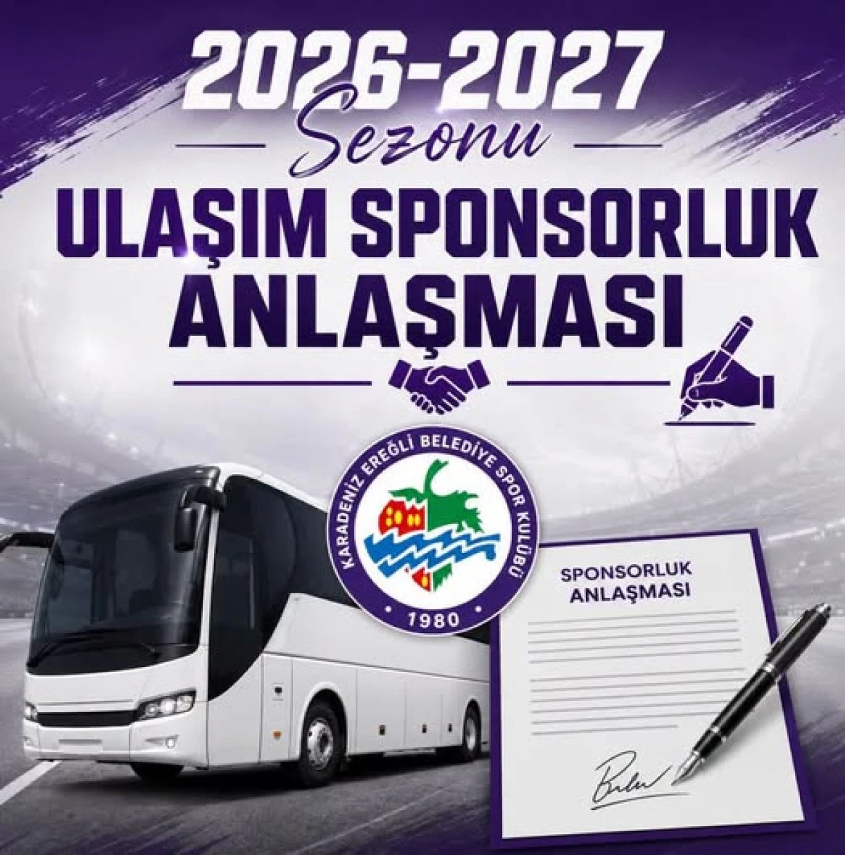 Kdz. Ereğlispor&rsquo;a Yeni Sezon &Ouml;ncesi Ulaşım Sponsoru Desteği