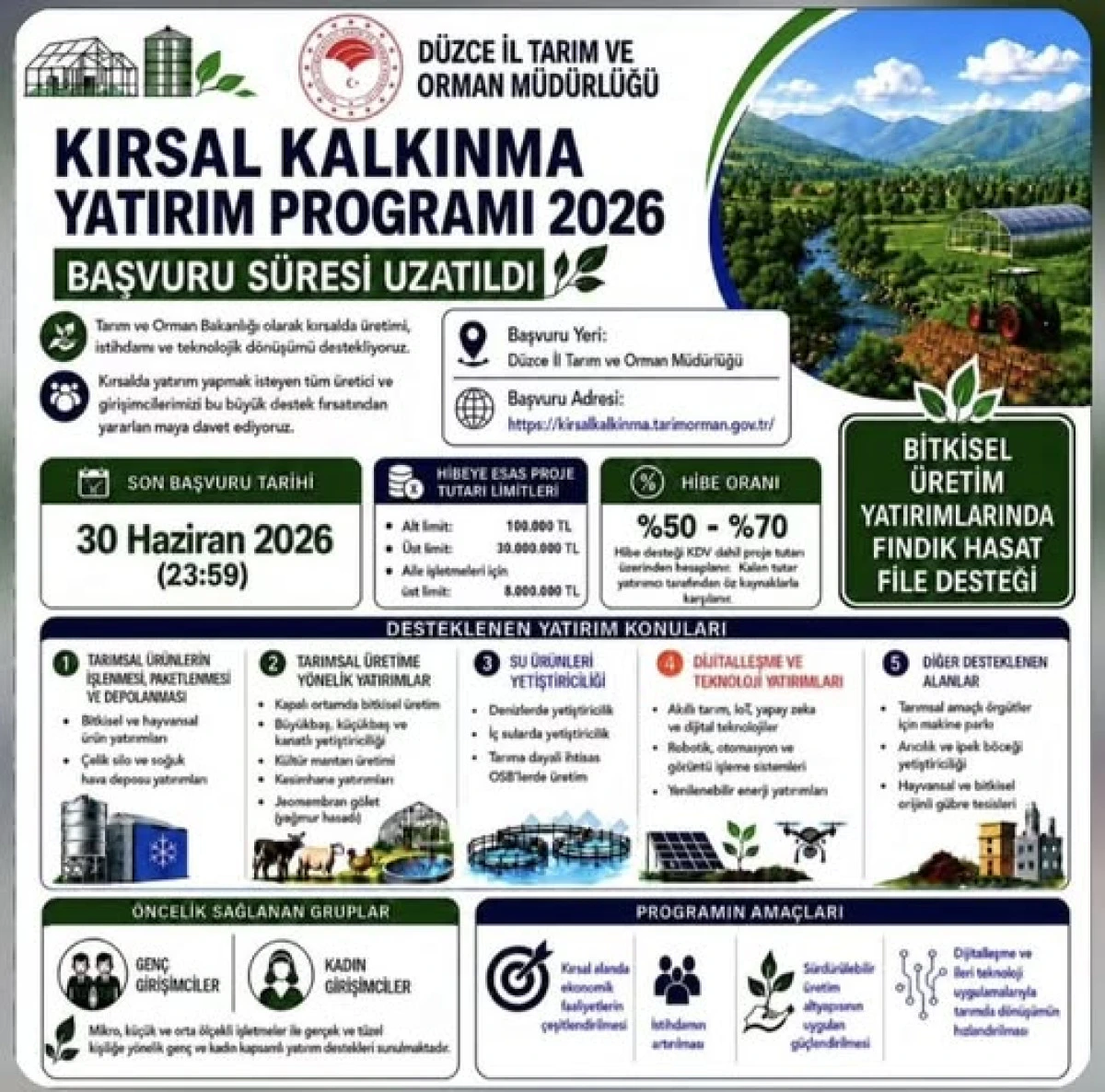 Kırsal Kalkınma Yatırım Programı Başvuruları Uzatıldı!