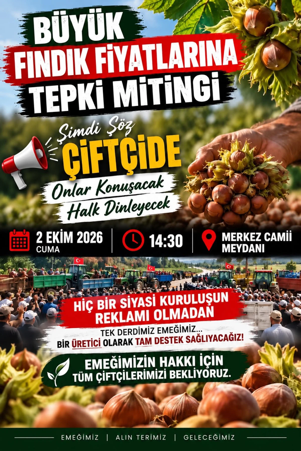 Kocaali&rsquo;de Fındık &Uuml;reticileri İkinci Kez Meydana &Ccedil;ıkıyor