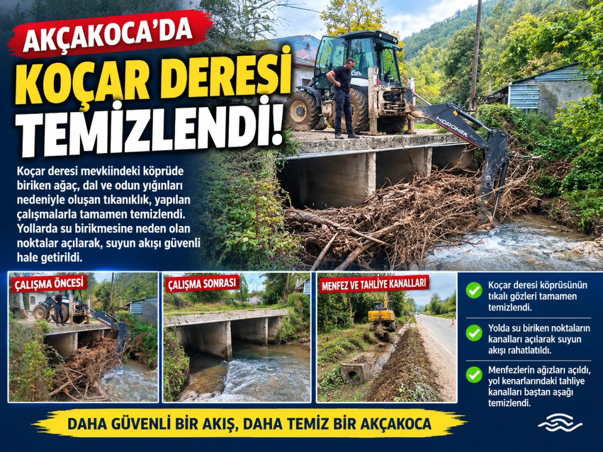 KO&Ccedil;AR DERESİ TEMİZLENDİ! TIKANAN K&Ouml;PR&Uuml; VE SU TAHLİYE KANALLARI A&Ccedil;ILDI