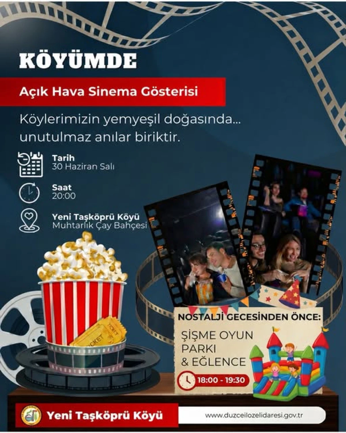 K&ouml;y&uuml;mde A&ccedil;ık Hava Sinema G&ouml;sterisi Başlıyor